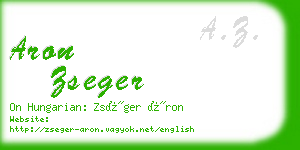 aron zseger business card